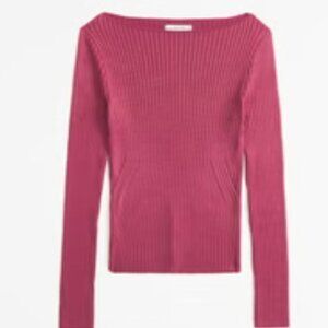 Abercrombie and Fitch Long Sleeve Glossy Slash Sweater Top